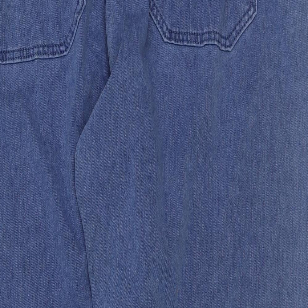 F&F Womens Blue Cotton Tapered Jeans Size 16 L28 in Regular Tie