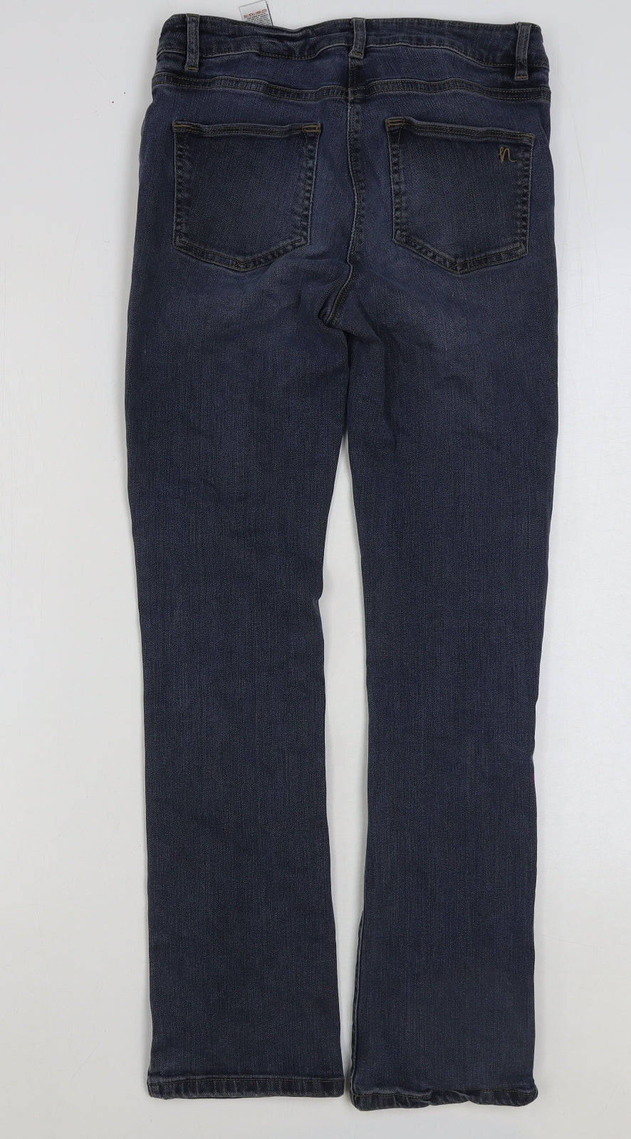 NEXT Womens Blue Cotton Straight Jeans Size 12 L30 in Regular Button