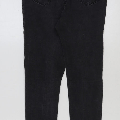 Denim & Co. Womens Black Cotton Skinny Jeans Size 14 L28 in Regular Button