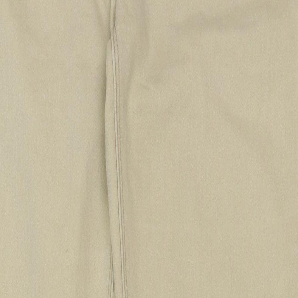 Denim & Co. Womens Beige Cotton Straight Jeans Size 14 L31 in Regular Button