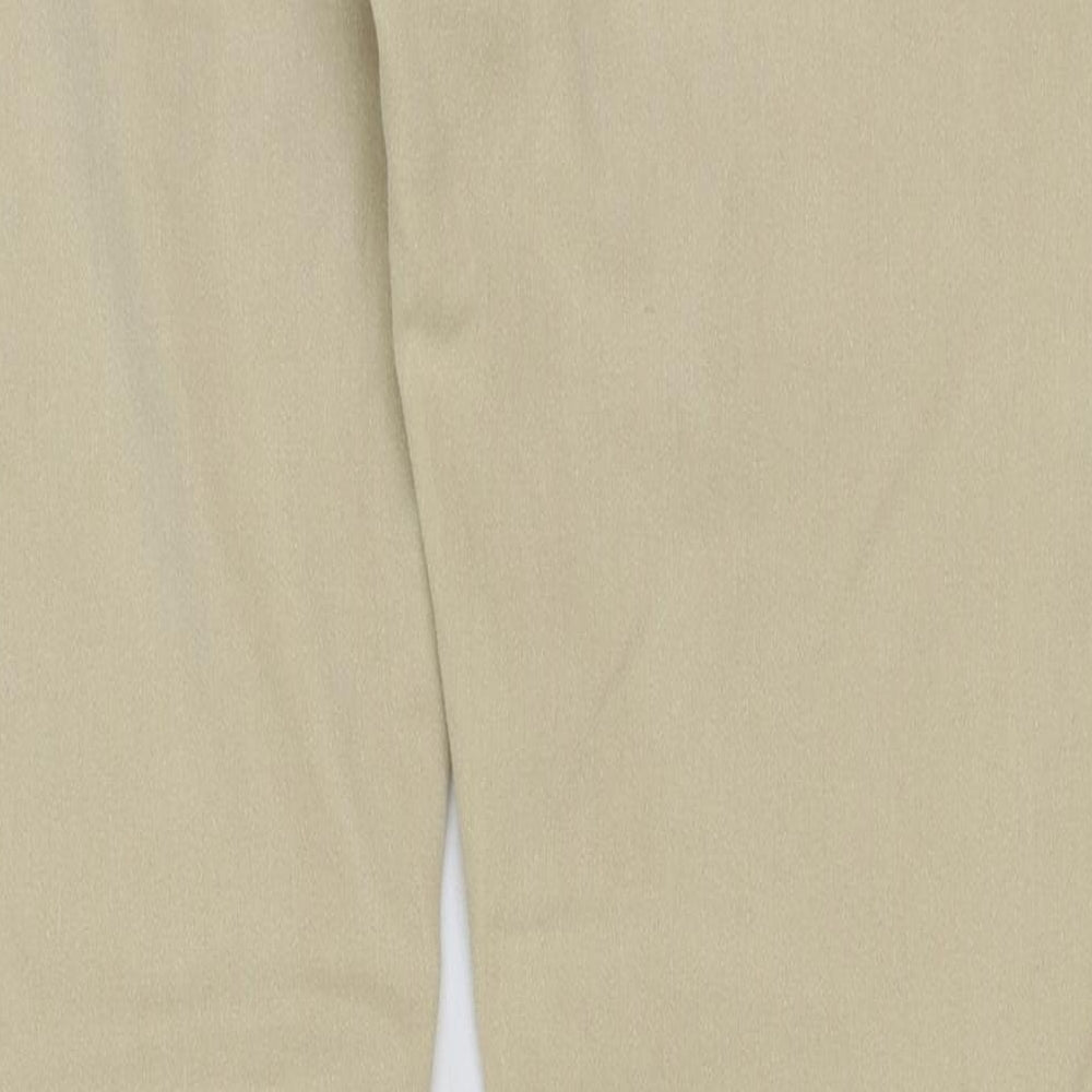 Denim & Co. Womens Beige Cotton Straight Jeans Size 14 L31 in Regular Button