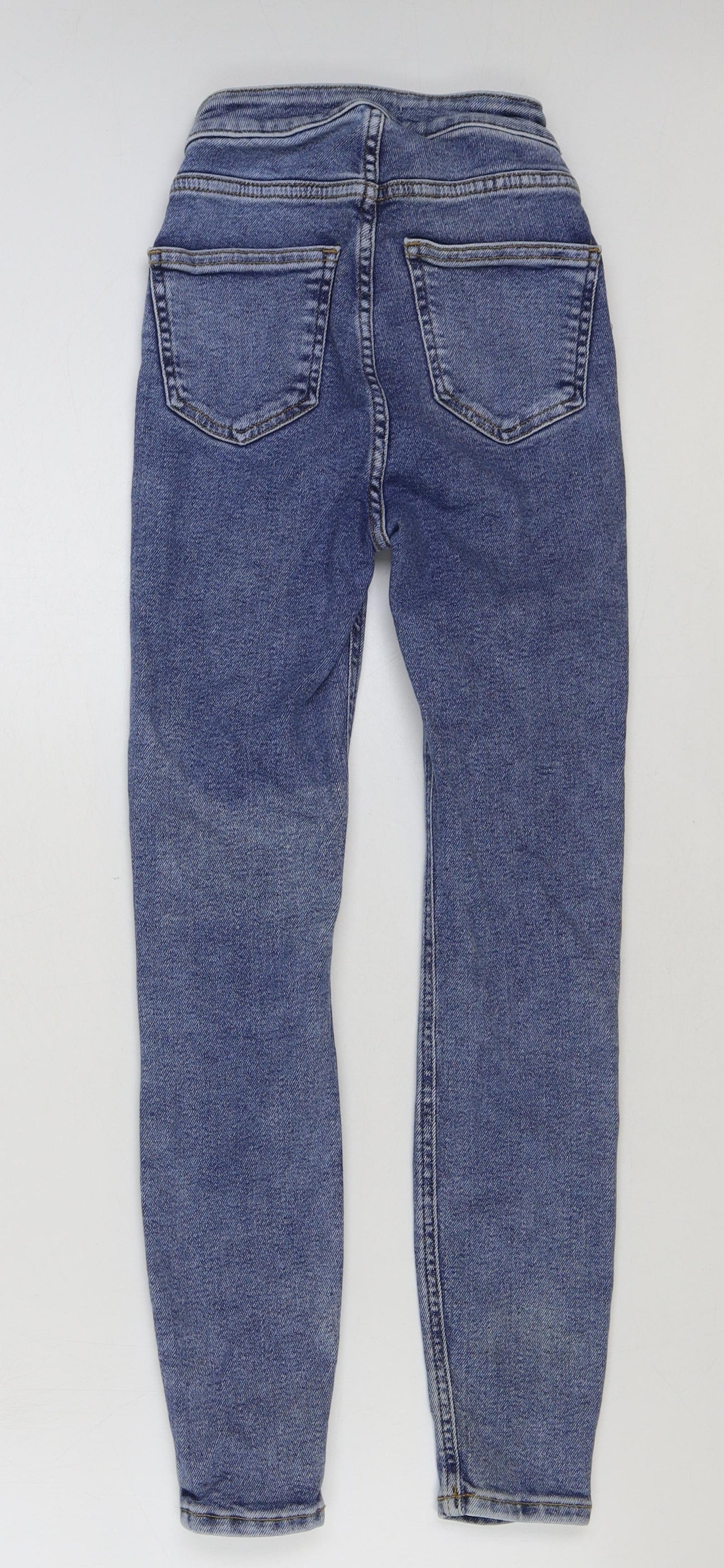 New Look Womens Blue Cotton Skinny Jeans Size 6 L26 in Regular Button