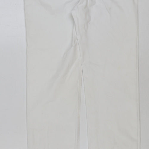 Marks and Spencer Womens White Cotton Straight Jeans Size 34 in L32 in Regular Button