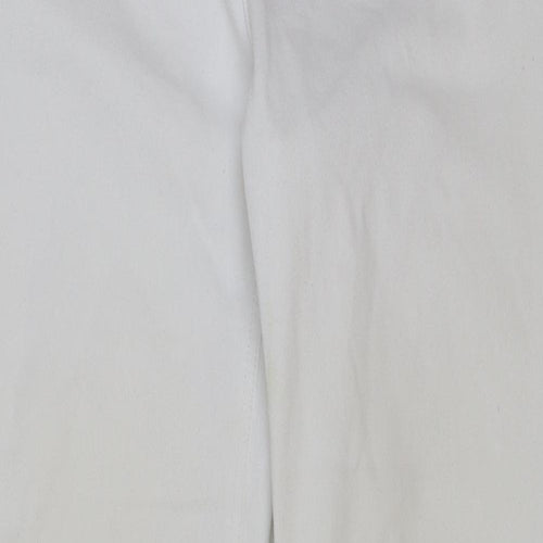Marks and Spencer Womens White Cotton Straight Jeans Size 34 in L32 in Regular Button