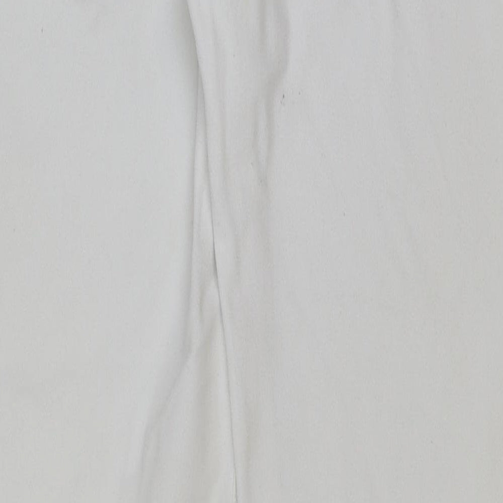 Marks and Spencer Womens White Cotton Straight Jeans Size 34 in L32 in Regular Button