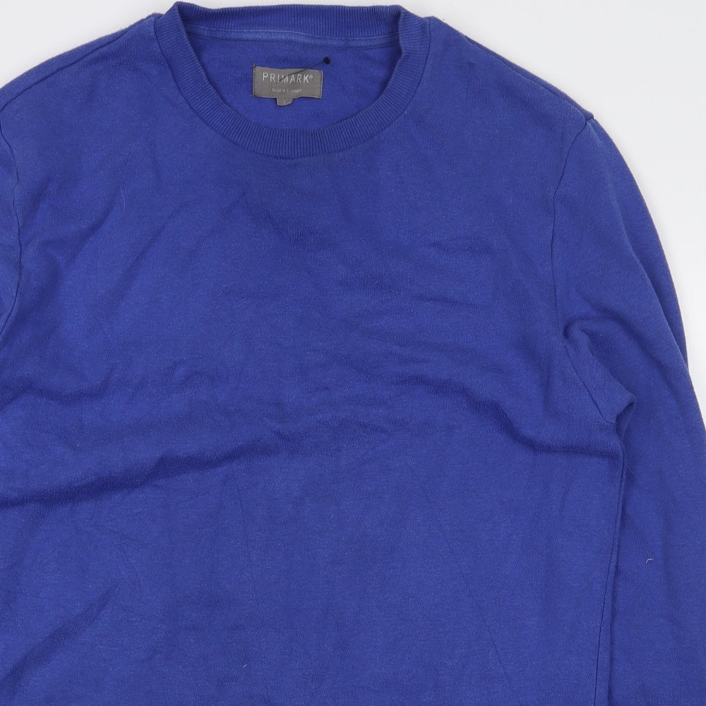 Primark Mens Blue Cotton Pullover Sweatshirt Size L