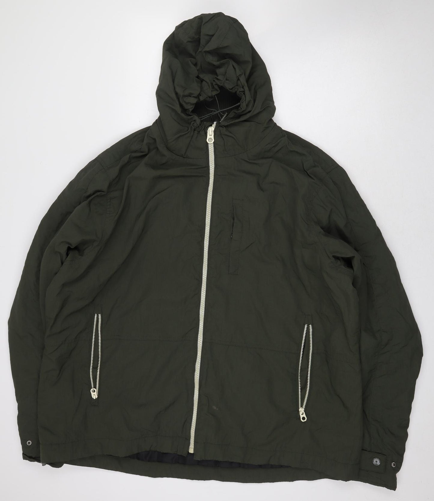 NEXT Mens Green Rain Coat Coat Size 3XL Zip