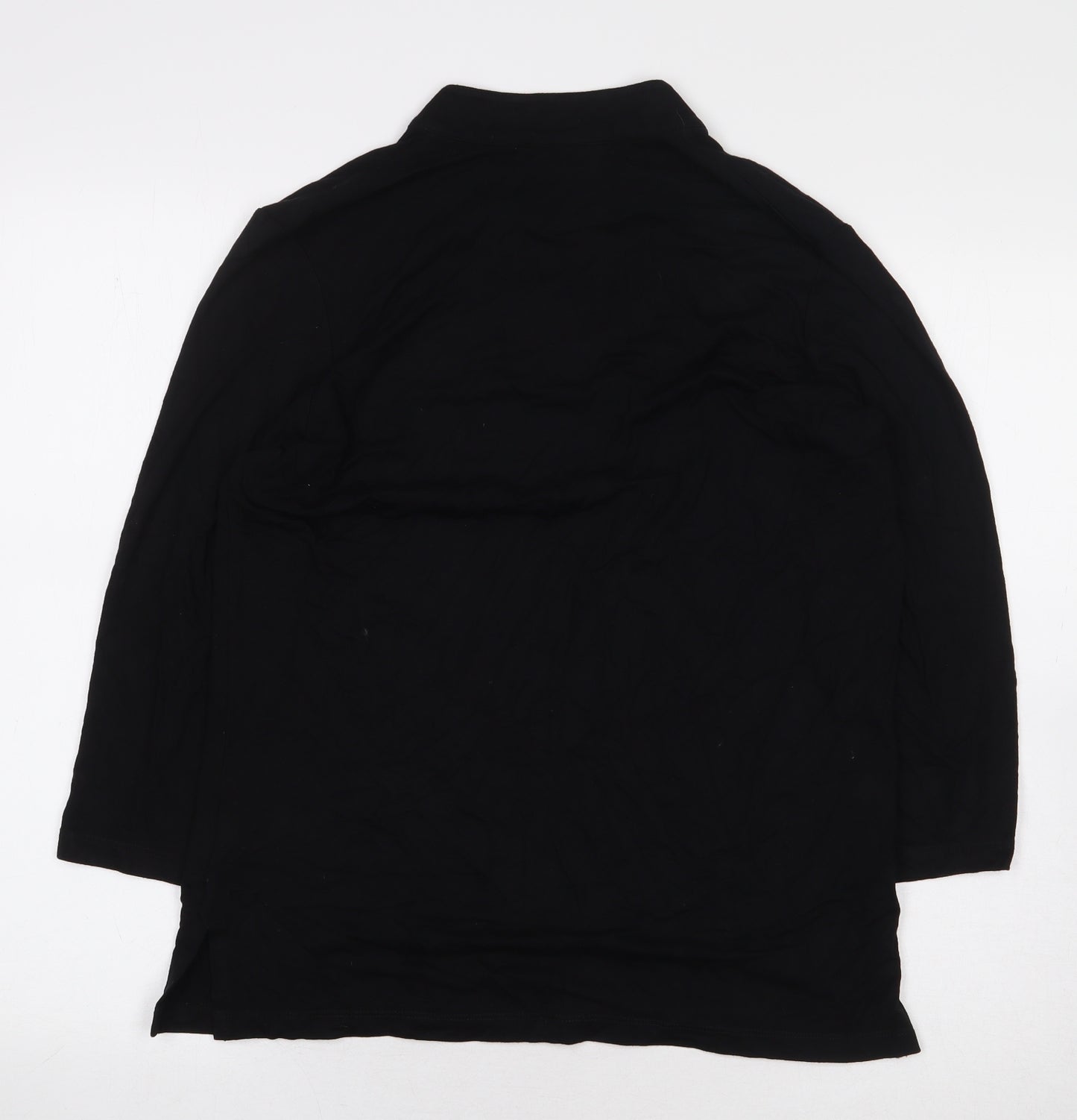 Preworn Womens Black Viscose Basic Blouse Size M V-Neck