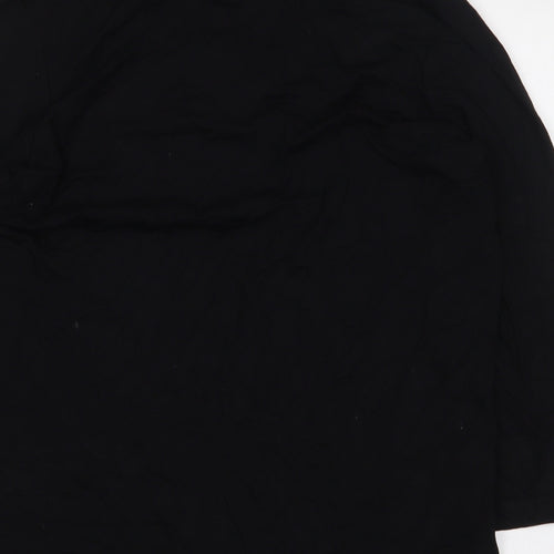 Preworn Womens Black Viscose Basic Blouse Size M V-Neck