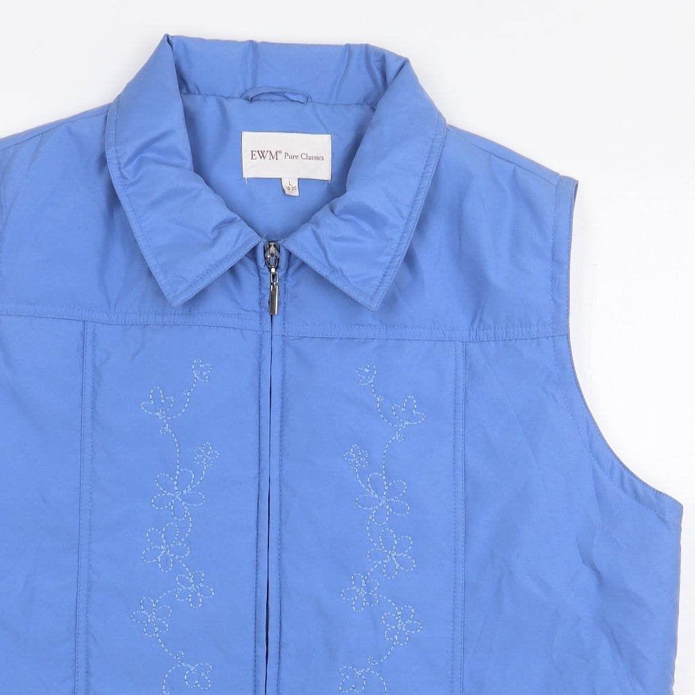 EWM Pure Classics Womens Blue Gilet Coat Size L Zip