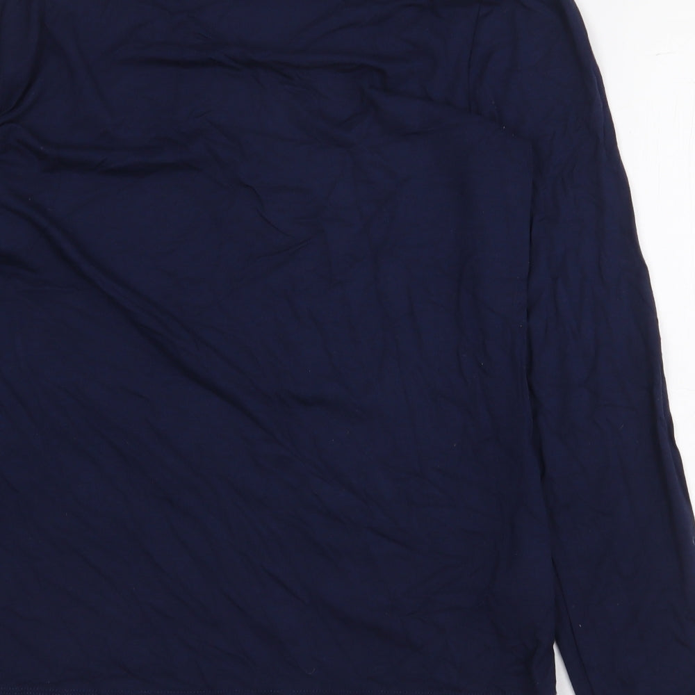 Laura Ashley Womens Blue Viscose Basic T-Shirt Size 8 Boat Neck