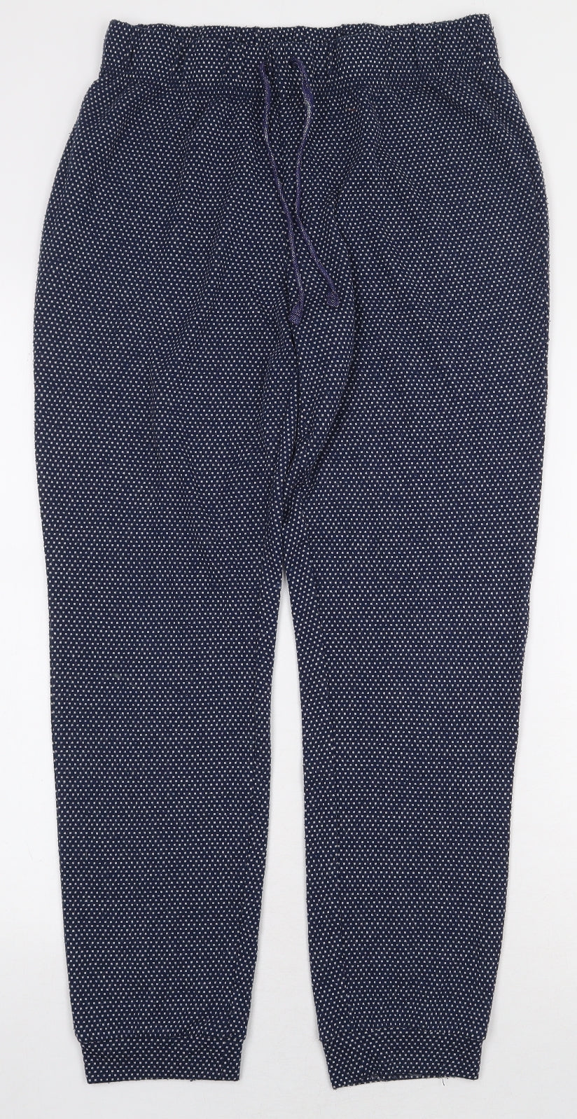 TU Womens Black Polka Dot Polyester Jogger Trousers Size 12 L27 in Regular Tie