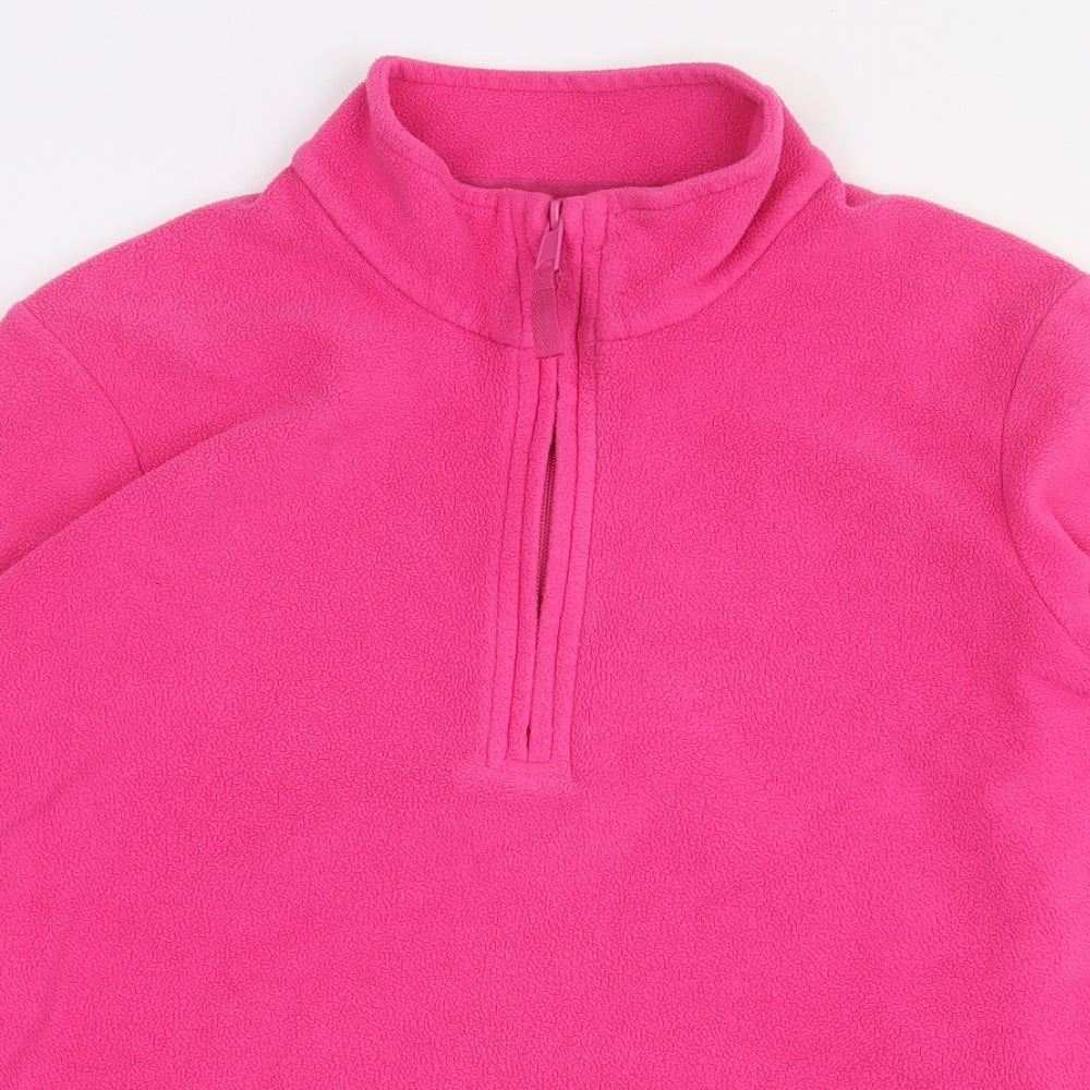 Marks and Spencer Womens Pink Polyester Pullover Sweatshirt Size 16 Zip
