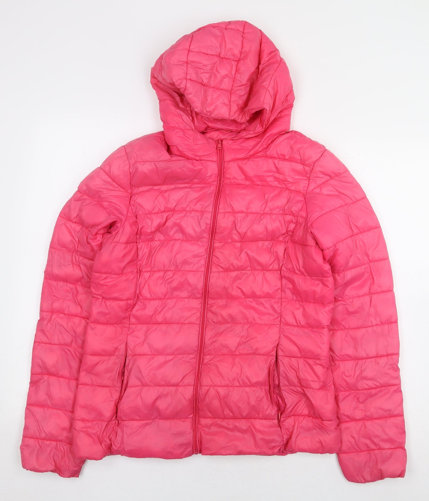 Dunnes Stores Womens Pink Puffer Jacket Coat Size S Zip