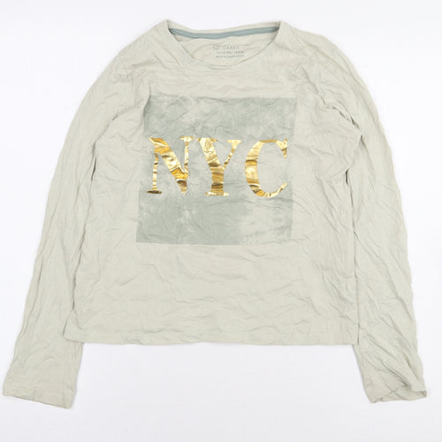 Primark Girls Green 100% Cotton Basic T-Shirt Size 11-12 Years Round Neck Pullover - NYC