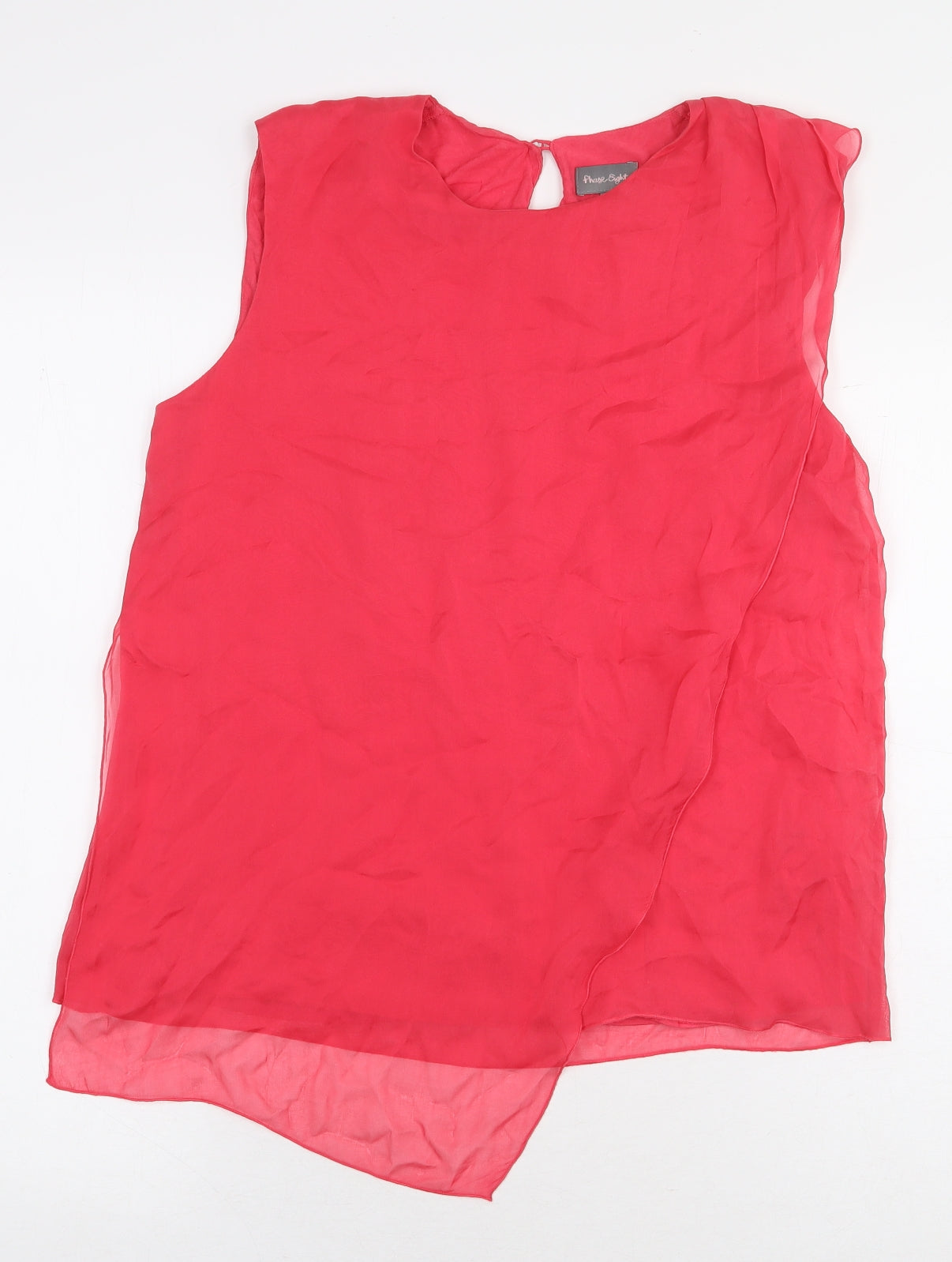 Phase Eight Womens Pink Silk Basic Blouse Size 10 Round Neck