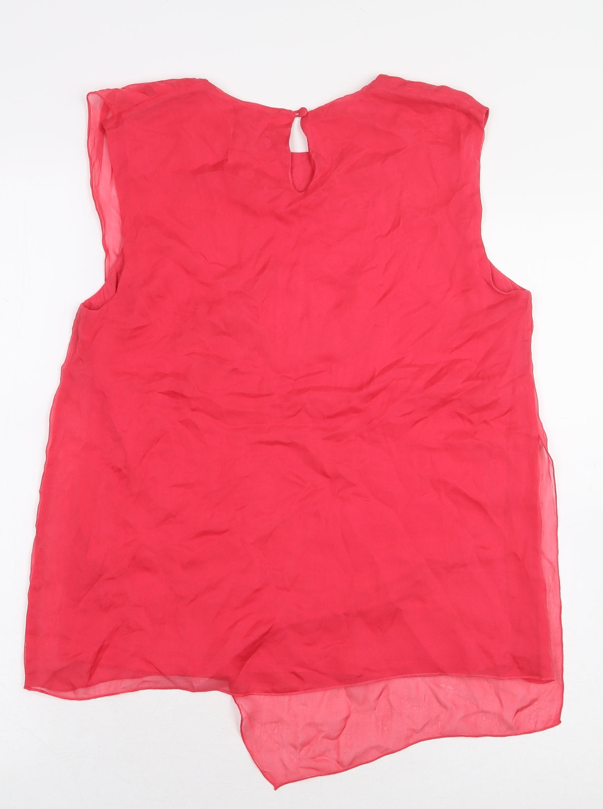 Phase Eight Womens Pink Silk Basic Blouse Size 10 Round Neck