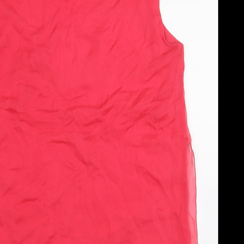 Phase Eight Womens Pink Silk Basic Blouse Size 10 Round Neck