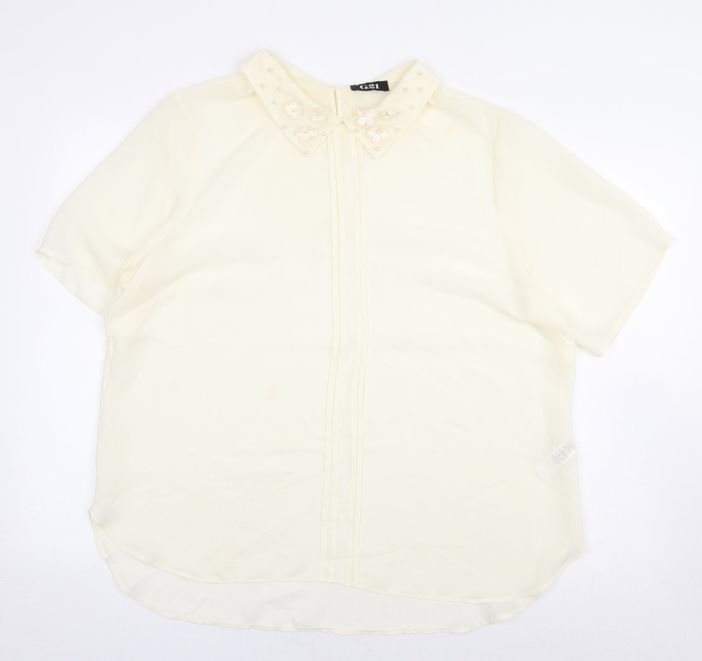 G21 Womens Ivory Polyester Basic Blouse Size 20 Collared