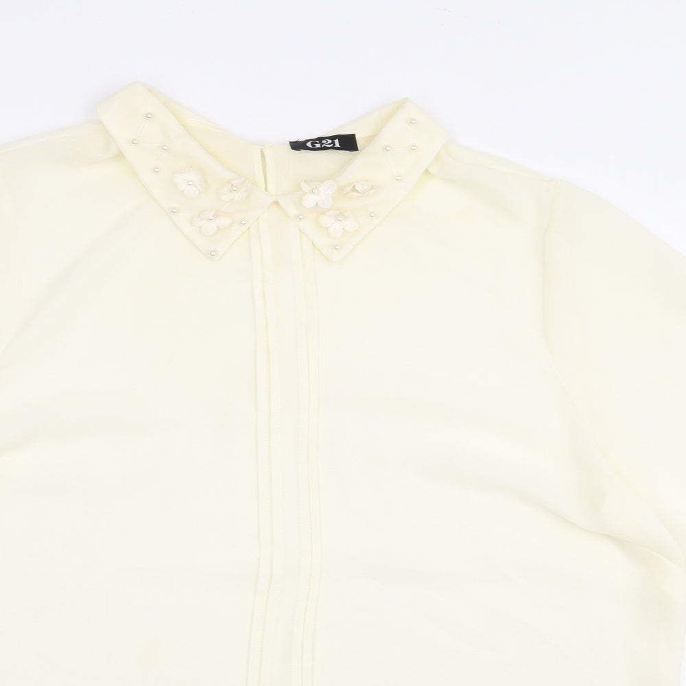 G21 Womens Ivory Polyester Basic Blouse Size 20 Collared