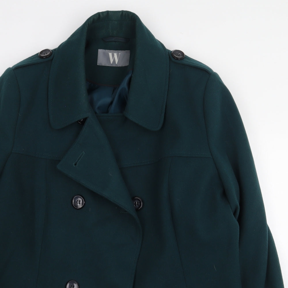 BHS Womens Green Pea Coat Coat Size 18 Button