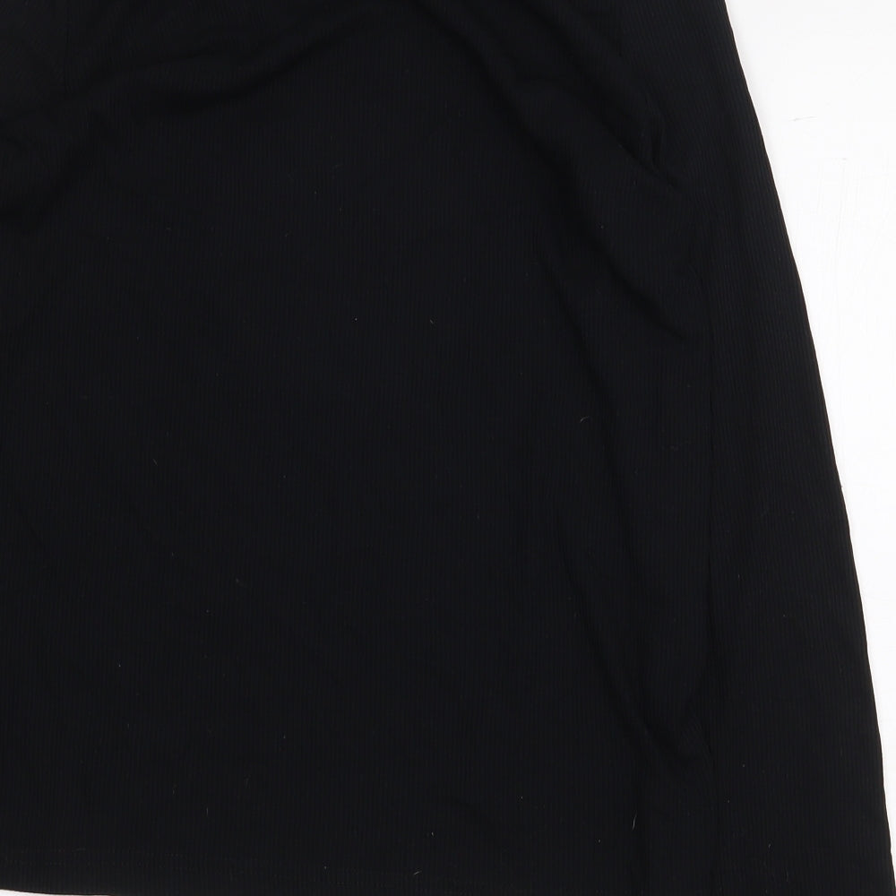 George Womens Black Cotton Basic T-Shirt Size 18 Boat Neck - Lace Trim