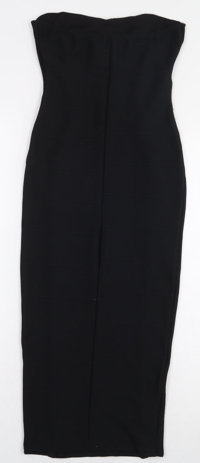 Boohoo Womens Black Polyester Bodycon Size 6 Off the Shoulder - Strapless