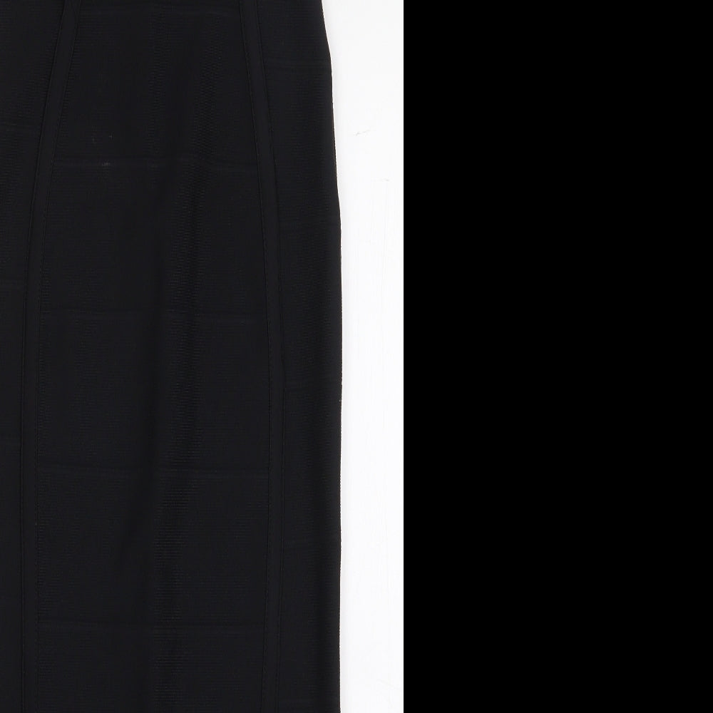 Boohoo Womens Black Polyester Bodycon Size 6 Off the Shoulder - Strapless