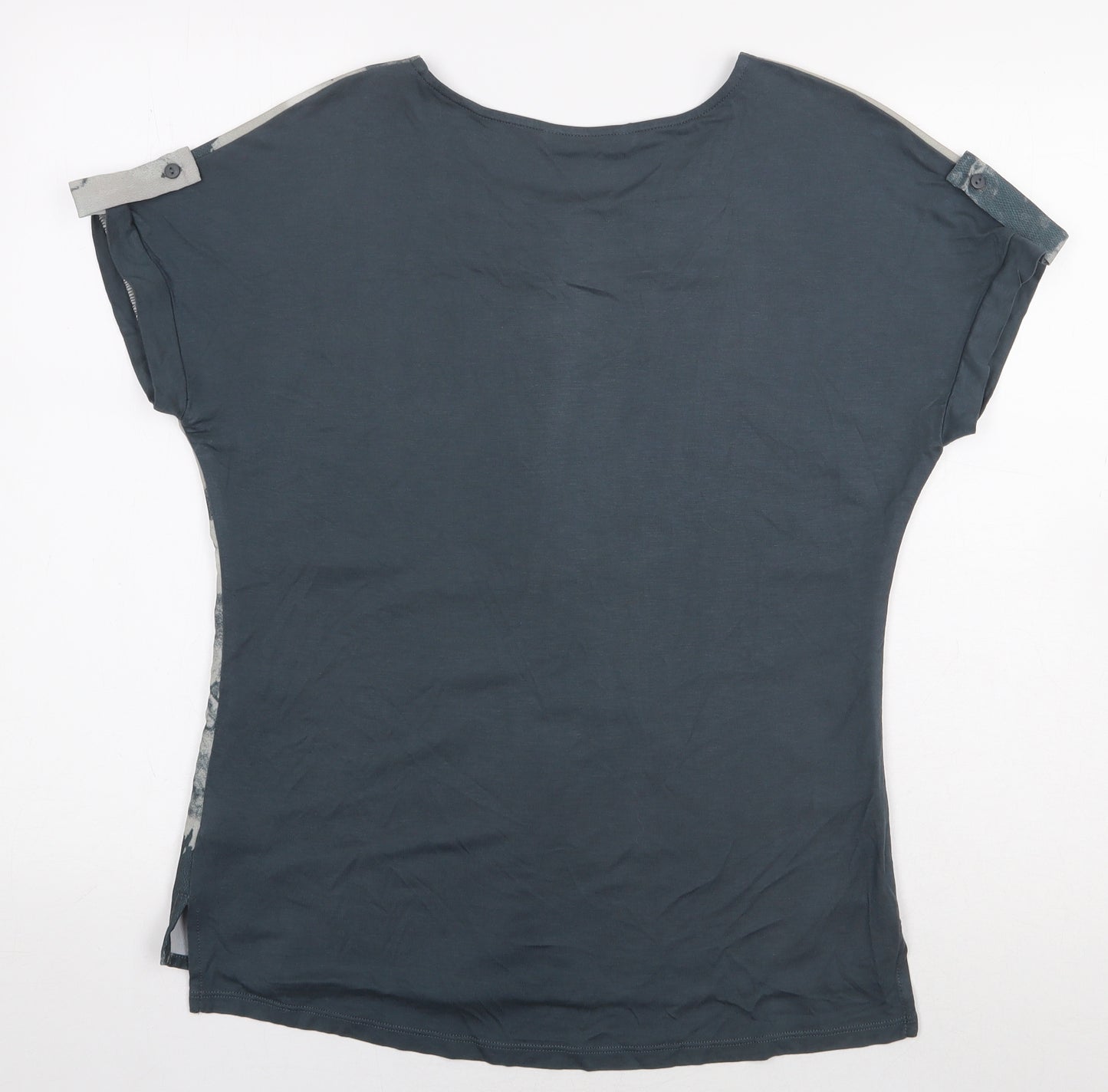 Viz A Viz Womens Grey Polyester Basic Blouse Size S Round Neck