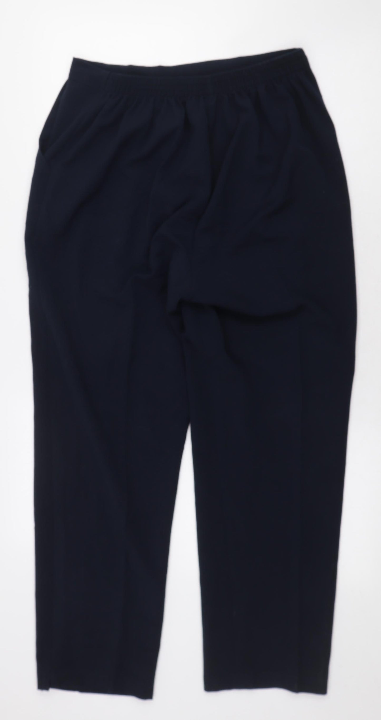 Preworn Womens Blue Polyester Trousers Size 16 L27 in Regular