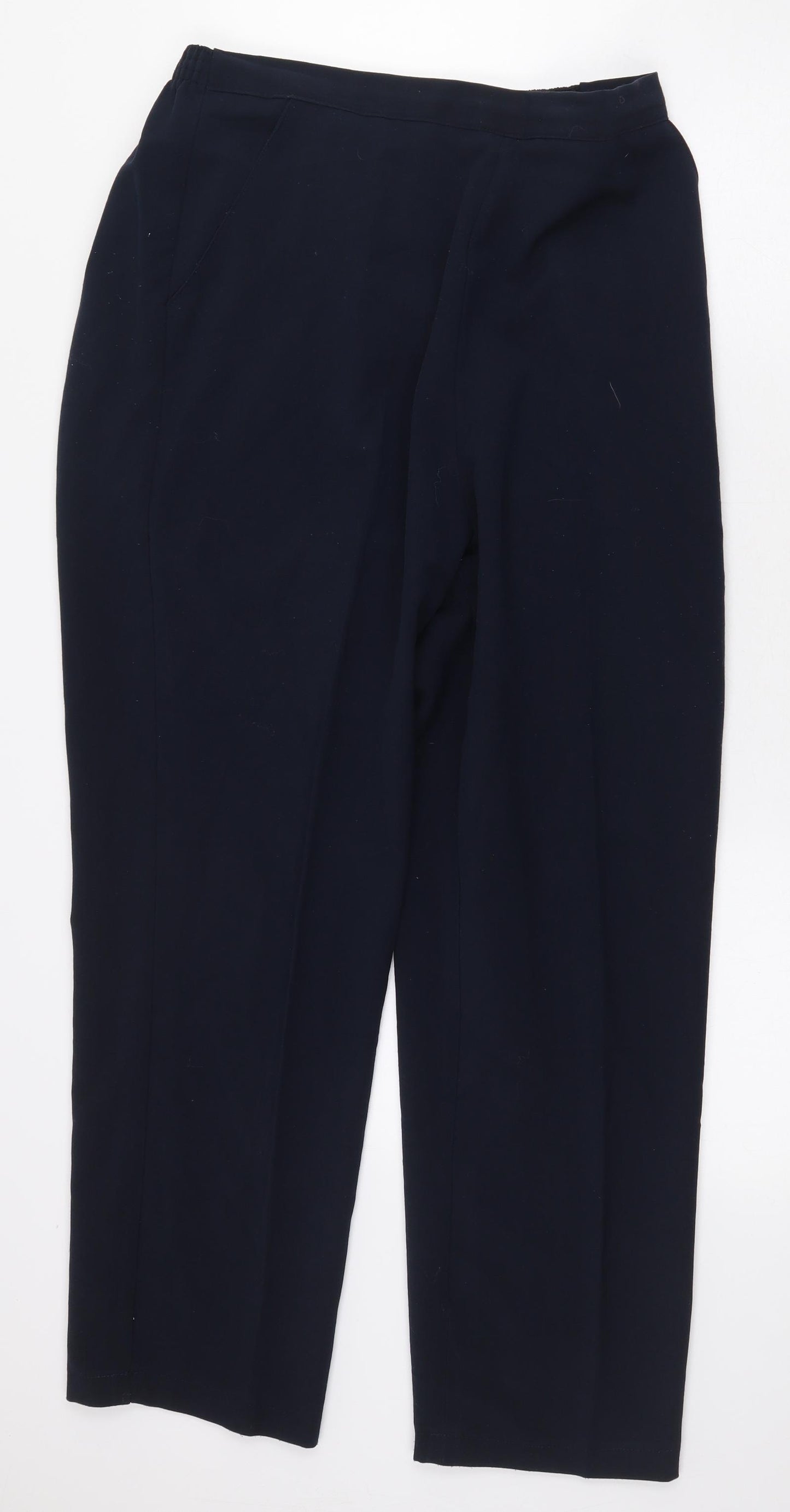 Preworn Womens Blue Polyester Trousers Size 16 L27 in Regular