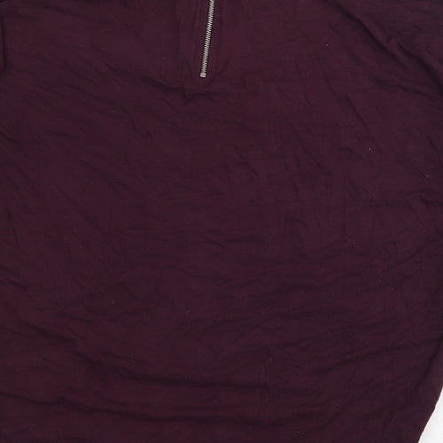 Select Womens Red Viscose Basic T-Shirt Size 14 Round Neck