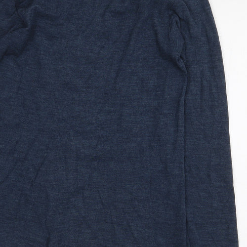 Bella di Notte Womens Blue Wool Basic T-Shirt Size 8 Boat Neck - `