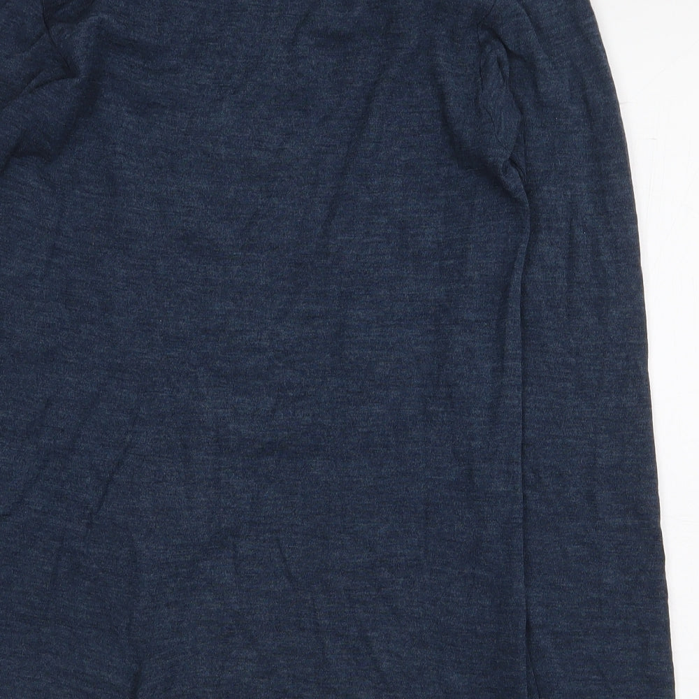 Bella di Notte Womens Blue Wool Basic T-Shirt Size 8 Boat Neck - `