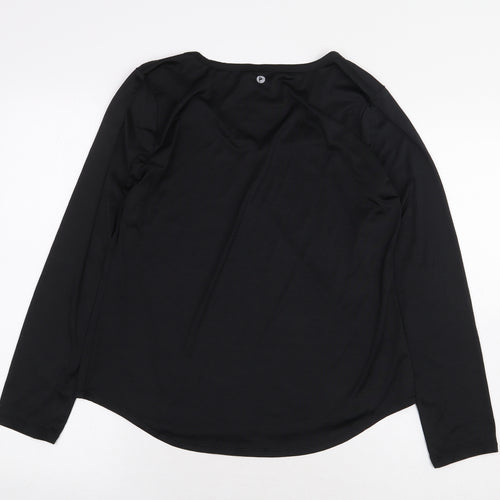 90 Degree Womens Black Polyester Basic T-Shirt Size M V-Neck