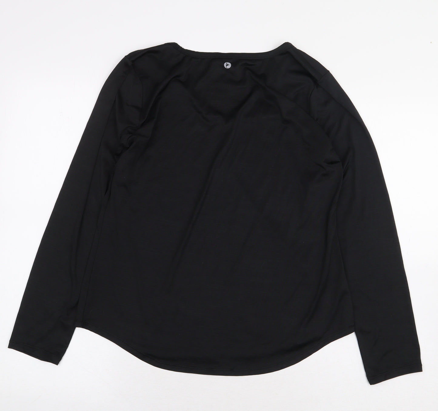 90 Degree Womens Black Polyester Basic T-Shirt Size M V-Neck