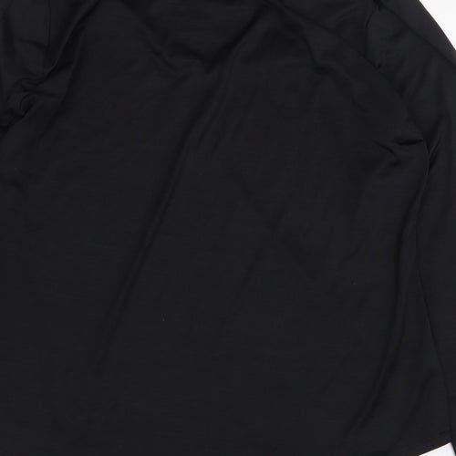 90 Degree Womens Black Polyester Basic T-Shirt Size M V-Neck
