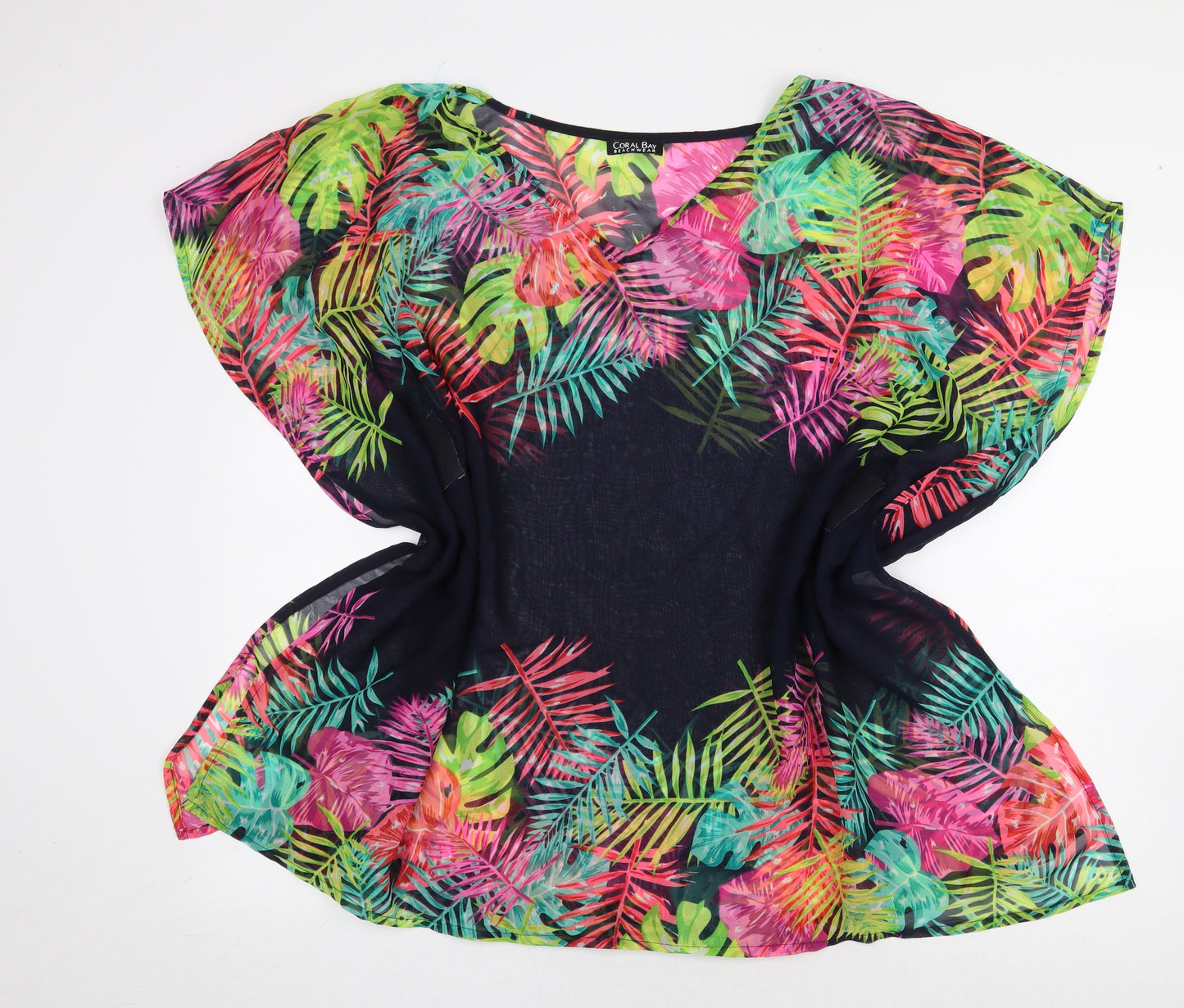 Coral Bay Womens Multicoloured Floral Polyester Cover Up One Size