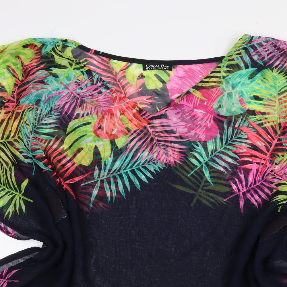 Coral Bay Womens Multicoloured Floral Polyester Cover Up One Size