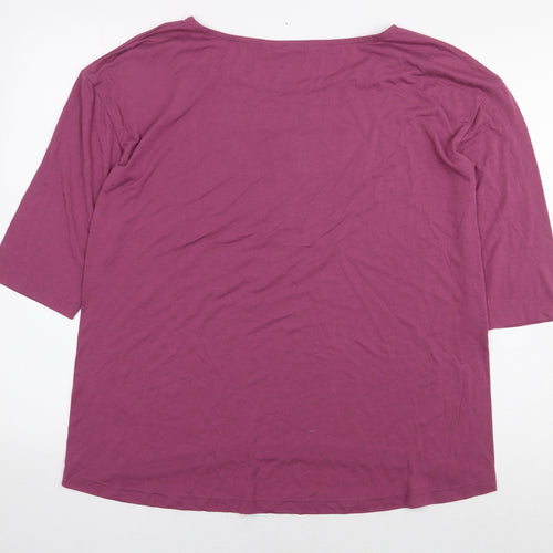 Help For Heroes Womens Purple Viscose Basic T-Shirt Size 14 Boat Neck - Heart Cross