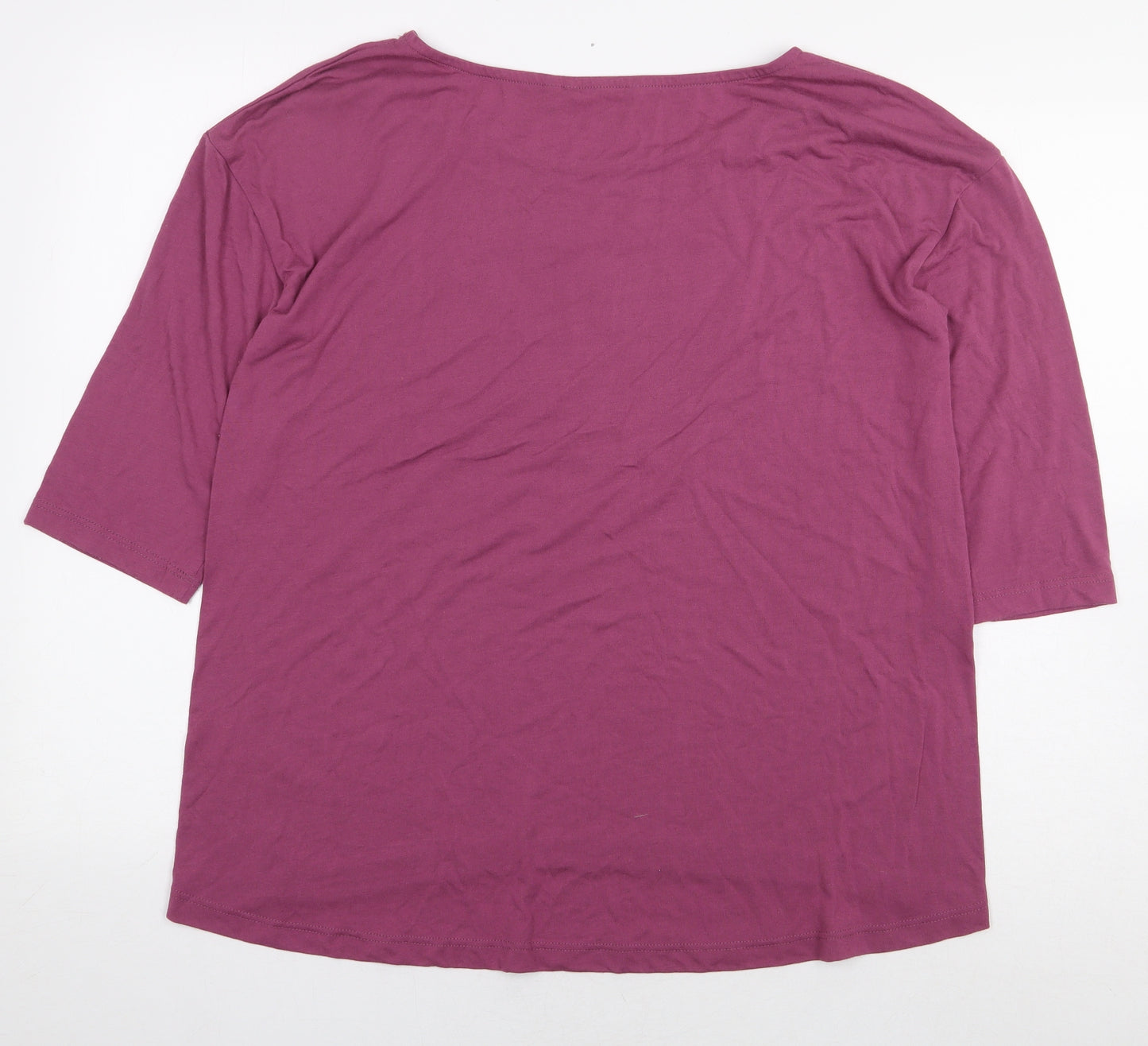 Help For Heroes Womens Purple Viscose Basic T-Shirt Size 14 Boat Neck - Heart Cross