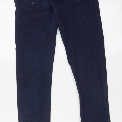 Marks and Spencer Womens Blue 100% Cotton Skinny Jeans Size 10 L26 in Regular Zip