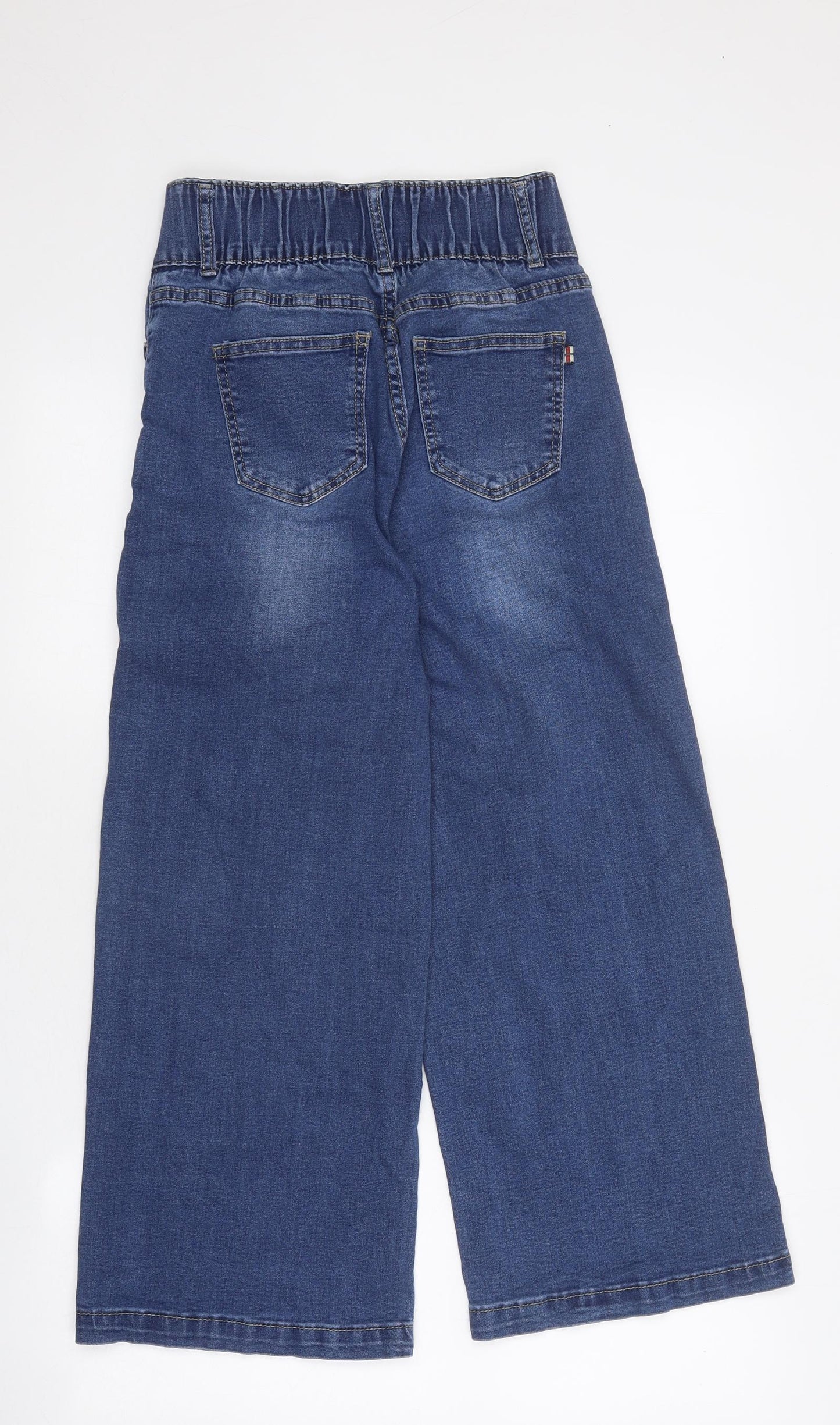 Xing Womens Blue 100% Cotton Wide-Leg Jeans Size S L27 in Regular Zip