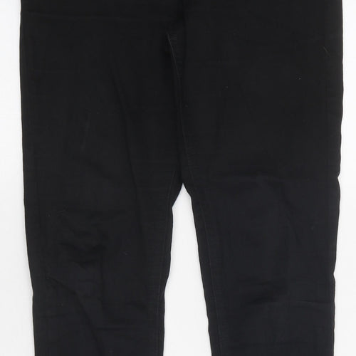 Marks and Spencer Womens Black 100% Cotton Skinny Jeans Size 10 L29 in Extra-Slim Zip