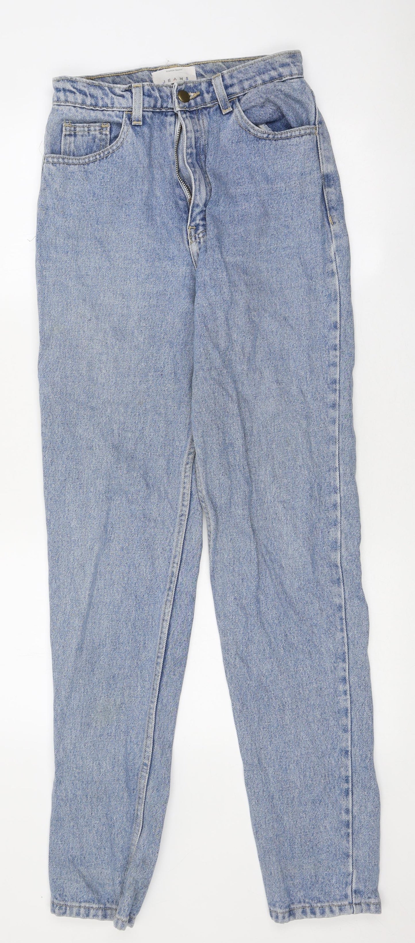 American Apperal Womens Blue 100% Cotton Tapered Jeans Size 30 in L32 in Regular Zip