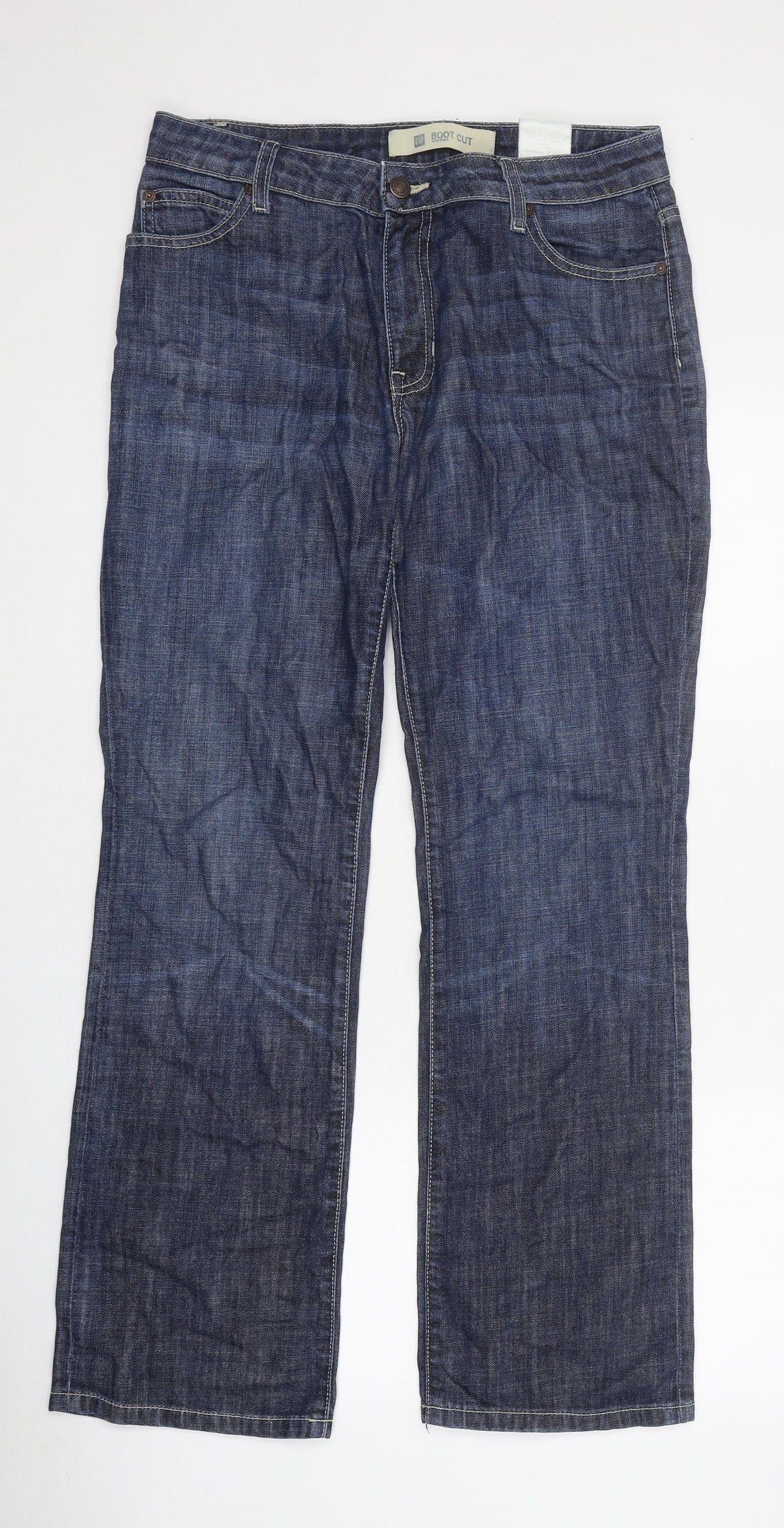 Gap Womens Blue 100% Cotton Bootcut Jeans Size 34 in L31 in Regular Zip