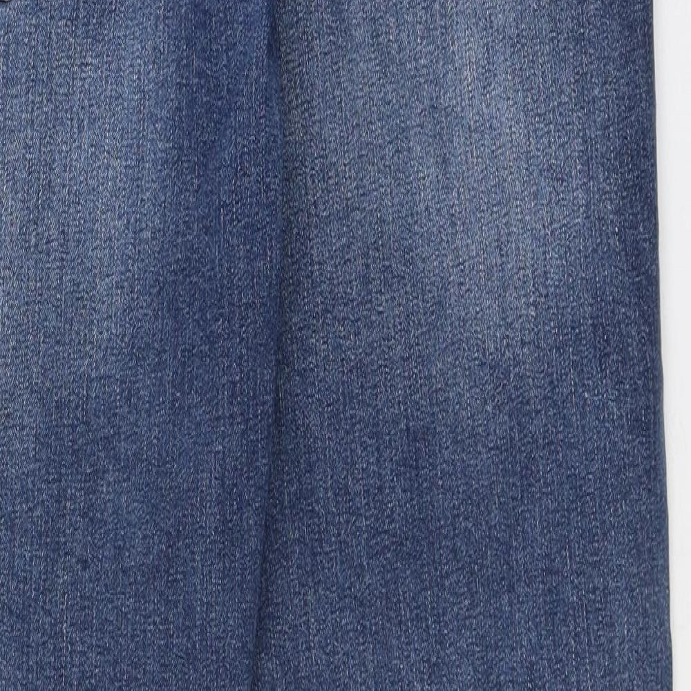 F&F Mens Blue Cotton Straight Jeans Size 36 in L32 in Regular Zip