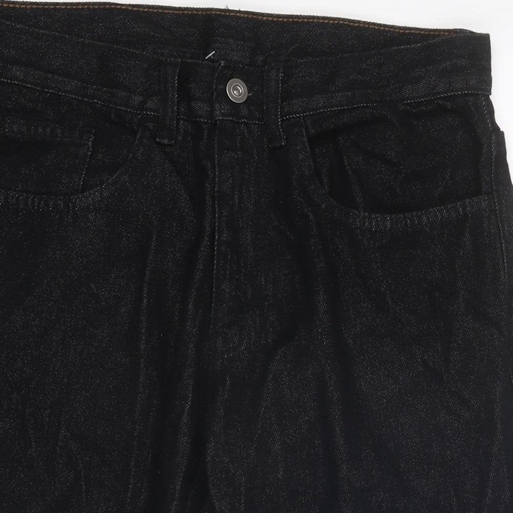Preworn Mens Black Cotton Bermuda Shorts Size 32 in L14 in Regular Zip