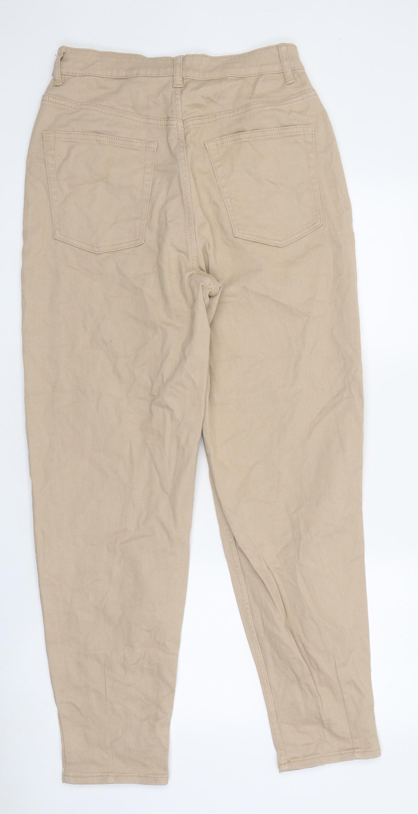 Divided by H&M Womens Beige 100% Cotton Mom Jeans Size 28 in L32 in Regular Zip