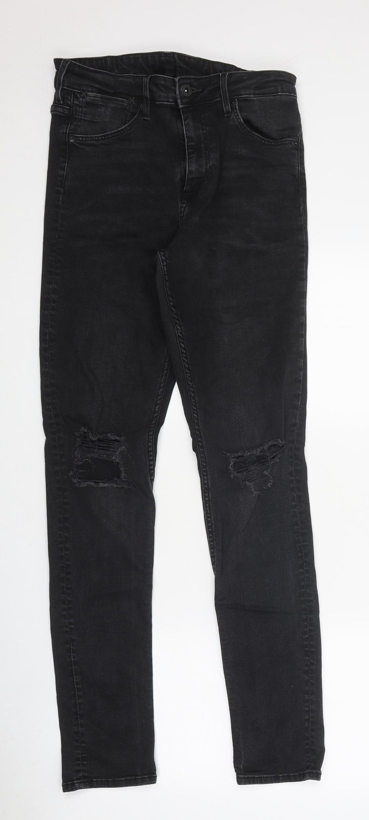 Preworn Mens Black Cotton Skinny Jeans Size 30 in L32 in Regular Zip